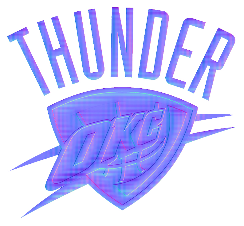 Oklahoma City Thunder Colorful Embossed Logo vinyl decal